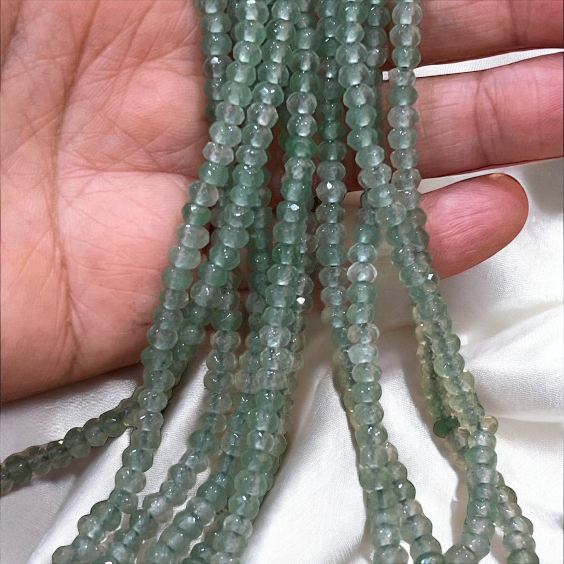 Mint, Sea Green, Pastel Green, Turqouise colour Traditional Mala - Semi Precious, Indian Jewelry
