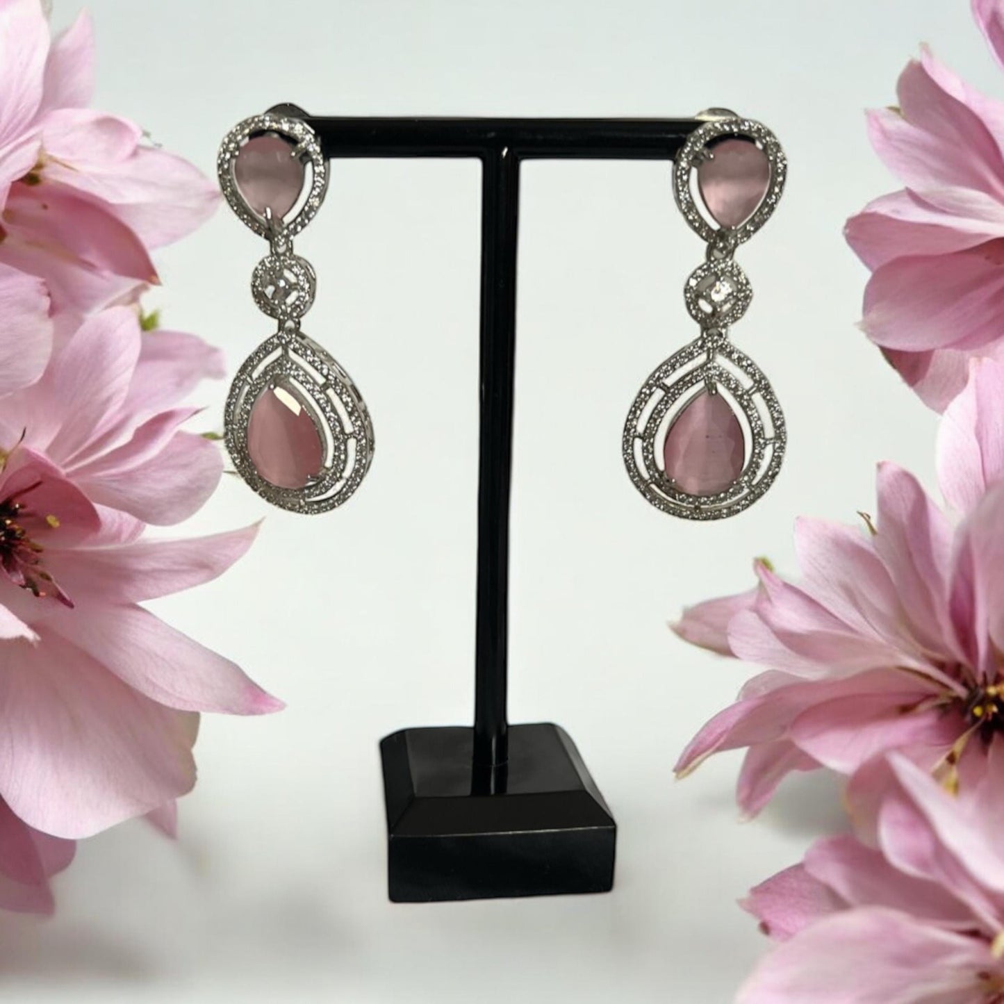 Pink Gemstone Necklace Set - Elegant & Timeless Design, Indian Jewellery