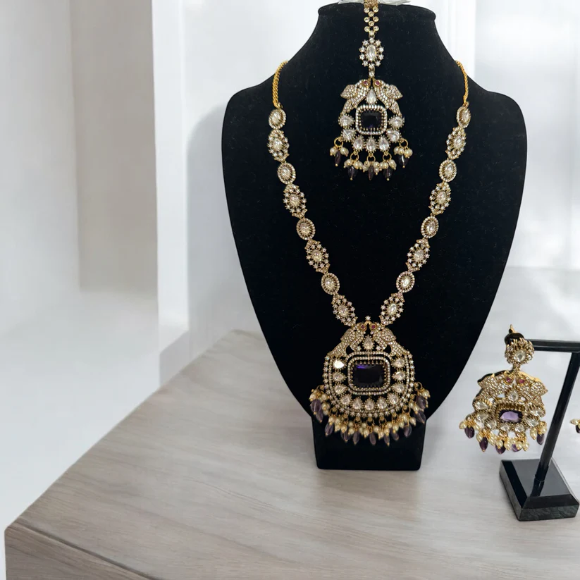 Antique Gold Kundan Choker Necklace Set with Earrings & Maang Tikka ? Bridal Indian Jewelry - Image 4