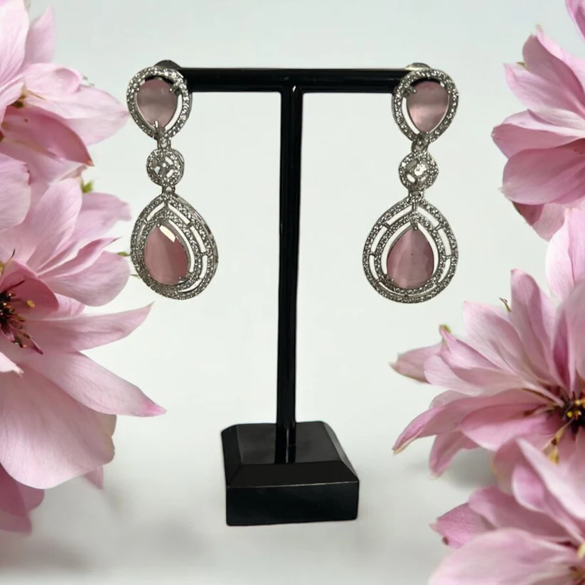 Pink Gemstone Necklace Set - Elegant & Timeless Design, Indian Jewellery - Image 3
