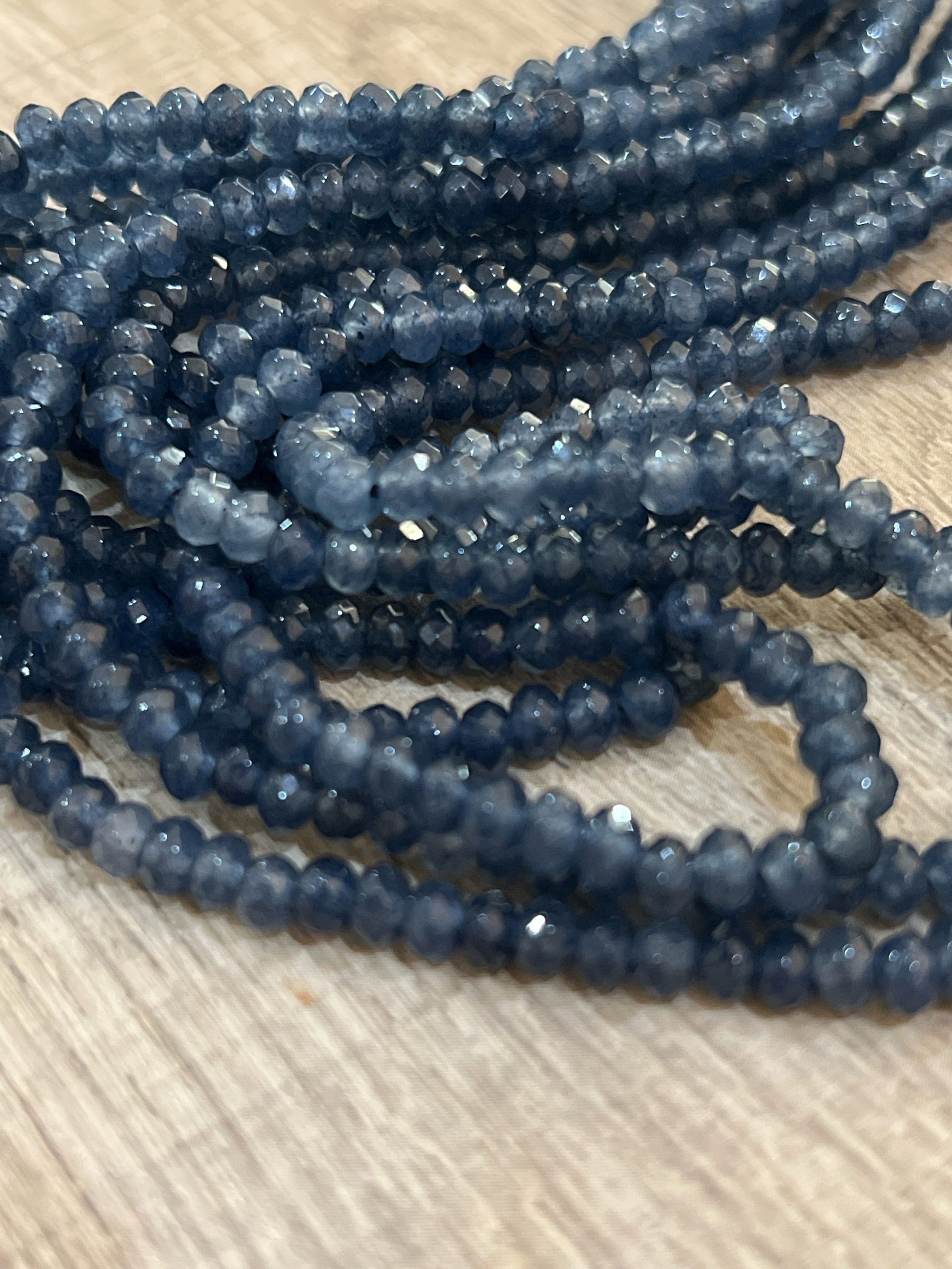 Midnight Mist Layered Necklace-Layered Navy Blue Beaded Necklace ? Minimal Multi-Strand Ethnic Jewelry UK - Image 2