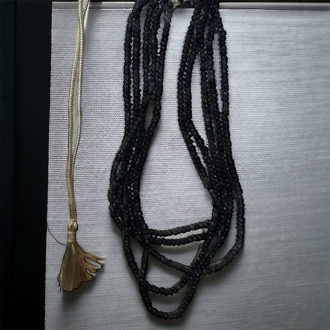 Midnight Mist Layered Necklace-Layered Navy Blue Beaded Necklace ? Minimal Multi-Strand Ethnic Jewelry UK - Image 4