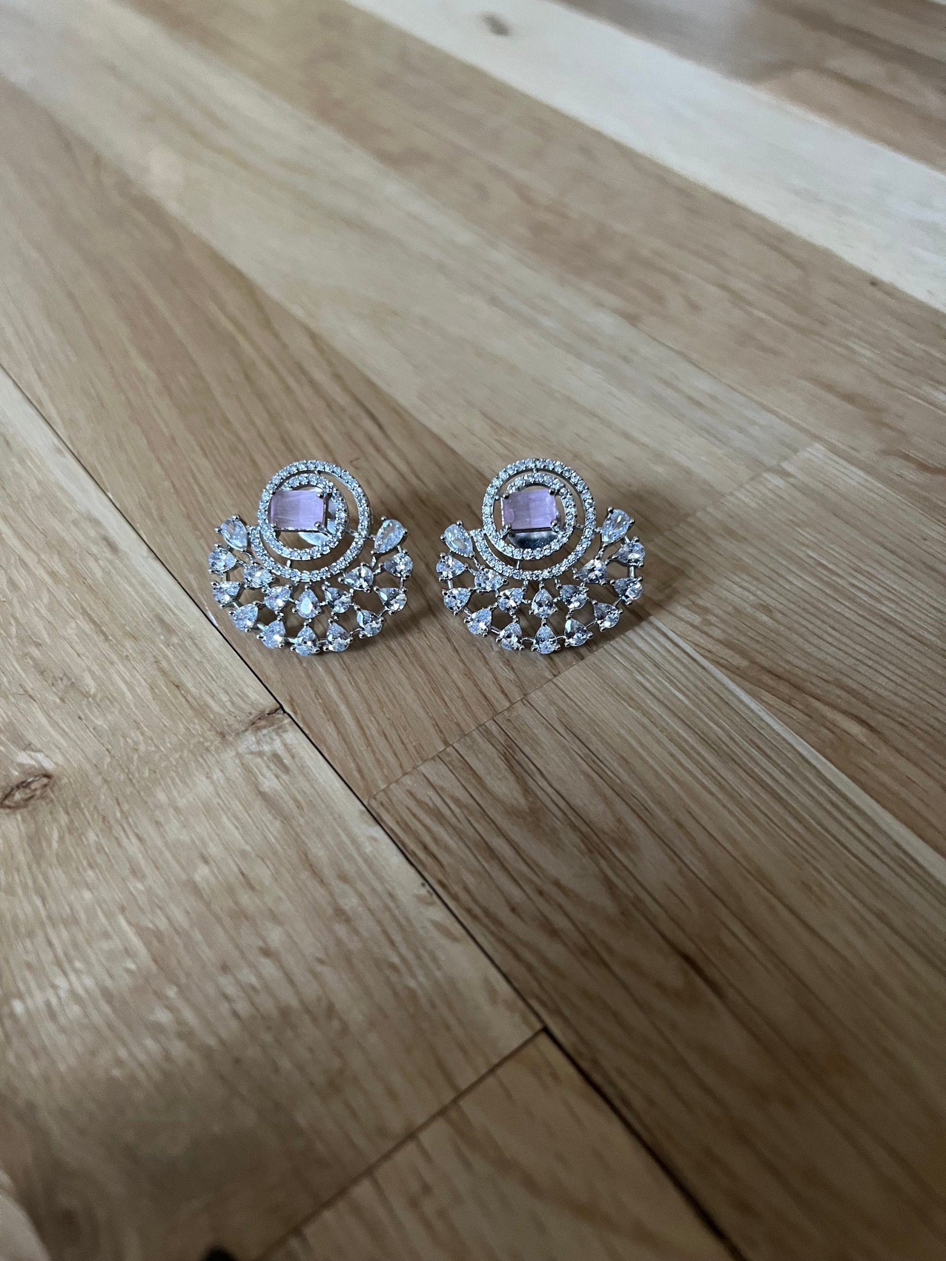 Pink Half Moon Drop Earrings Indian, Asian, Bollywood Jewelry - Image 8
