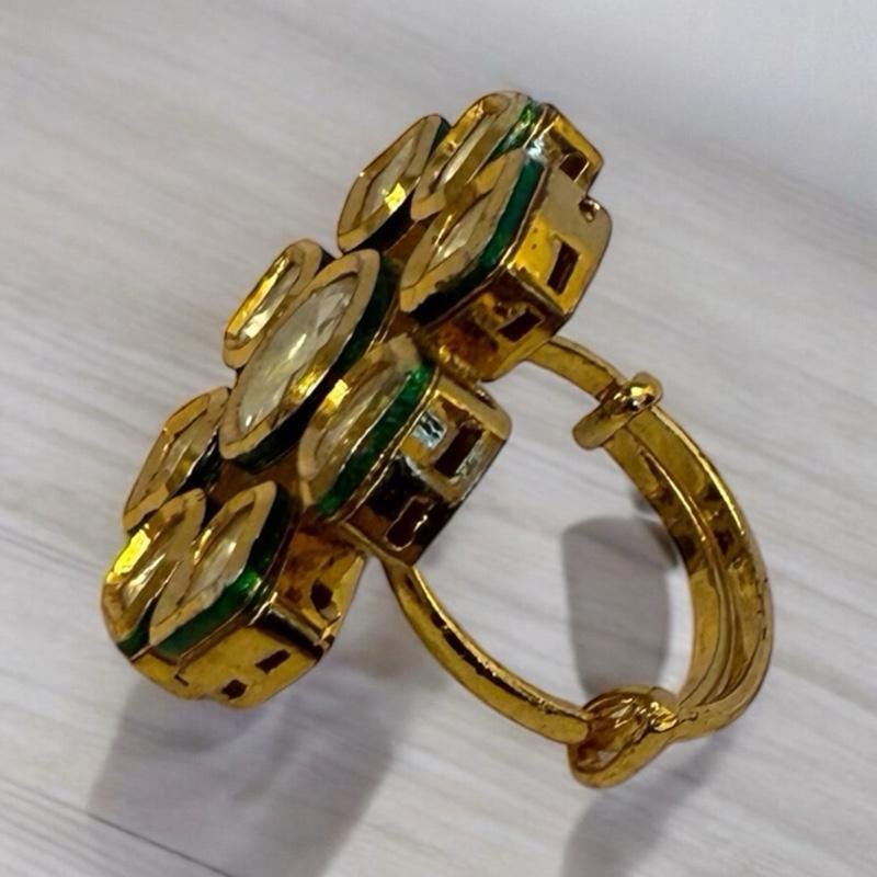Antic Gold Kudan Ring - Indian Jewelry for Special Occasions - Image 3